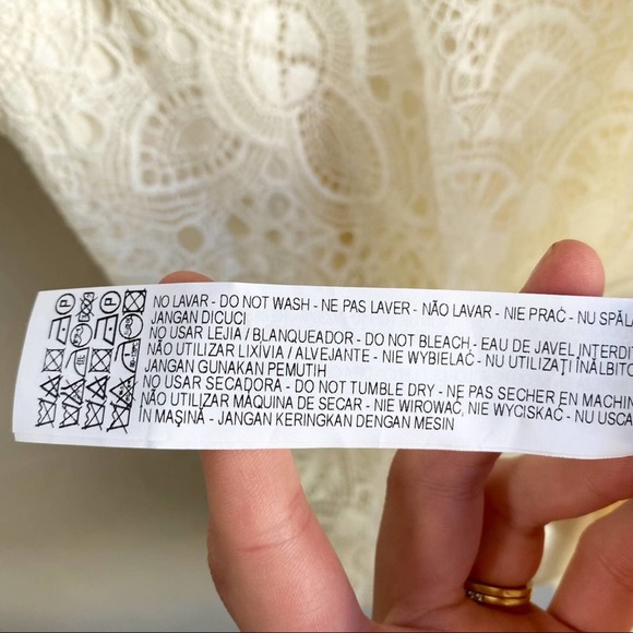 NEW Zara White Guipure Lace Overlay Short Sleeve Mini‎ Dress - Picture 5 of 6